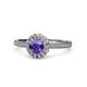 1 - Jolie Signature Iolite and Diamond Floral Halo Engagement Ring 