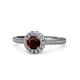1 - Jolie Signature Red Garnet and Diamond Floral Halo Engagement Ring 