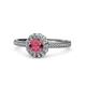 1 - Jolie Signature Rhodolite Garnet and Diamond Floral Halo Engagement Ring 