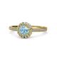 1 - Jolie Signature Aquamarine and Diamond Floral Halo Engagement Ring 