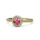 1 - Jolie Signature Pink Tourmaline and Diamond Floral Halo Engagement Ring 