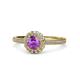 1 - Jolie Signature Amethyst and Diamond Floral Halo Engagement Ring 