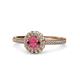 1 - Jolie Signature Rhodolite Garnet and Diamond Floral Halo Engagement Ring 