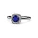 1 - Alaina Signature Blue Sapphire and Diamond Halo Engagement Ring 