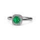 1 - Alaina Signature Emerald and Diamond Halo Engagement Ring 