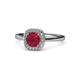1 - Alaina Signature Ruby and Diamond Halo Engagement Ring 
