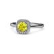 1 - Alaina Signature Yellow and White Diamond Halo Engagement Ring 
