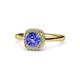 1 - Alaina Signature Tanzanite and Diamond Halo Engagement Ring 