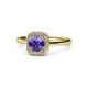 1 - Alaina Signature Iolite and Diamond Halo Engagement Ring 