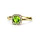 1 - Alaina Signature Peridot and Diamond Halo Engagement Ring 
