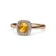 1 - Alaina Signature Citrine and Diamond Halo Engagement Ring 