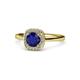 1 - Alaina Signature Blue Sapphire and Diamond Halo Engagement Ring 
