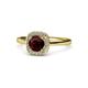 1 - Alaina Signature Red Garnet and Diamond Halo Engagement Ring 