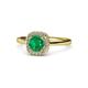 1 - Alaina Signature Emerald and Diamond Halo Engagement Ring 