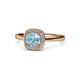 1 - Alaina Signature Aquamarine and Diamond Halo Engagement Ring 