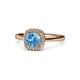 1 - Alaina Signature Blue Topaz and Diamond Halo Engagement Ring 