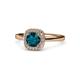 1 - Alaina Signature London Blue Topaz and Diamond Halo Engagement Ring 