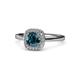 1 - Alaina Signature Blue and White Diamond Halo Engagement Ring 