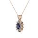 2 - Giselle Blue Sapphire and Diamond Halo Pendant 