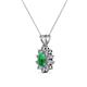 2 - Giselle Emerald and Diamond Halo Pendant 