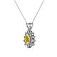 2 - Giselle Yellow Sapphire and Diamond Halo Pendant 