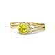 1 - Elena Signature 5.50 mm Round Yellow Diamond Bypass Solitaire Engagement Ring 
