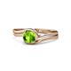 1 - Elena Signature 5.50 mm Round Peridot Bypass Solitaire Engagement Ring 