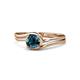 1 - Elena Signature 5.50 mm Round Blue Diamond Bypass Solitaire Engagement Ring 