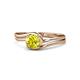 1 - Elena Signature 5.50 mm Round Yellow Diamond Bypass Solitaire Engagement Ring 
