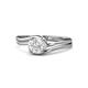 1 - Elena Signature 5.50 mm Round White Sapphire Bypass Solitaire Engagement Ring 