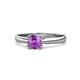 1 - Alaya Signature 6.50 mm Round Amethyst 8 Prong Solitaire Engagement Ring 