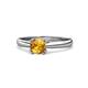 1 - Alaya Signature 6.50 mm Round Citrine 8 Prong Solitaire Engagement Ring 