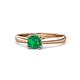 1 - Alaya Signature 6.00 mm Round Emerald 8 Prong Solitaire Engagement Ring 
