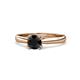 1 - Alaya Signature 6.00 mm Round Black Diamond 8 Prong Solitaire Engagement Ring 