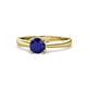 1 - Alaya Signature 6.00 mm Round Blue Sapphire 8 Prong Solitaire Engagement Ring 