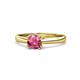 1 - Alaya Signature 6.50 mm Round Pink Tourmaline 8 Prong Solitaire Engagement Ring 