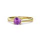 1 - Alaya Signature 6.50 mm Round Amethyst 8 Prong Solitaire Engagement Ring 