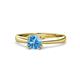 1 - Alaya Signature 6.50 mm Round Blue Topaz 8 Prong Solitaire Engagement Ring 