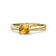 1 - Alaya Signature 6.50 mm Round Citrine 8 Prong Solitaire Engagement Ring 