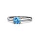 1 - Alaya Signature 6.50 mm Round Blue Topaz 8 Prong Solitaire Engagement Ring 