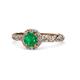 1 - Allene Signature Emerald and Diamond Halo Engagement Ring 