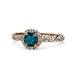 1 - Allene Signature London Blue Topaz and Diamond Halo Engagement Ring 