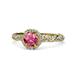 1 - Allene Signature Pink Tourmaline and Diamond Halo Engagement Ring 