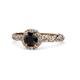 1 - Allene Signature Black and White Diamond Halo Engagement Ring 
