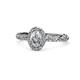 1 - Allene Signature Oval Cut Diamond Halo Engagement Ring 