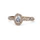 1 - Allene Signature Oval Cut Diamond Halo Engagement Ring 