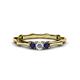 1 - Twyla 0.30 ctw Natural Diamond (3.40 mm) and Blue Sapphire Three Stone Engagement Ring  