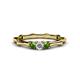 1 - Twyla 0.32 ctw Natural Diamond (3.40 mm) and Green Garnet Three Stone Engagement Ring  
