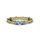 1 - Twyla 0.28 ctw Natural Diamond (3.40 mm) and Blue Topaz Three Stone Engagement Ring  
