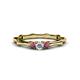 1 - Twyla 0.32 ctw Natural Diamond (3.40 mm) and Rhodolite Garnet Three Stone Engagement Ring  
